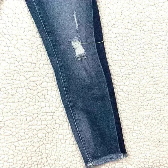 Altar’d State Side Stripe Raw Hem Highrise Ankle Stretch Skinny Jean Size 7 - Picture 5 of 14